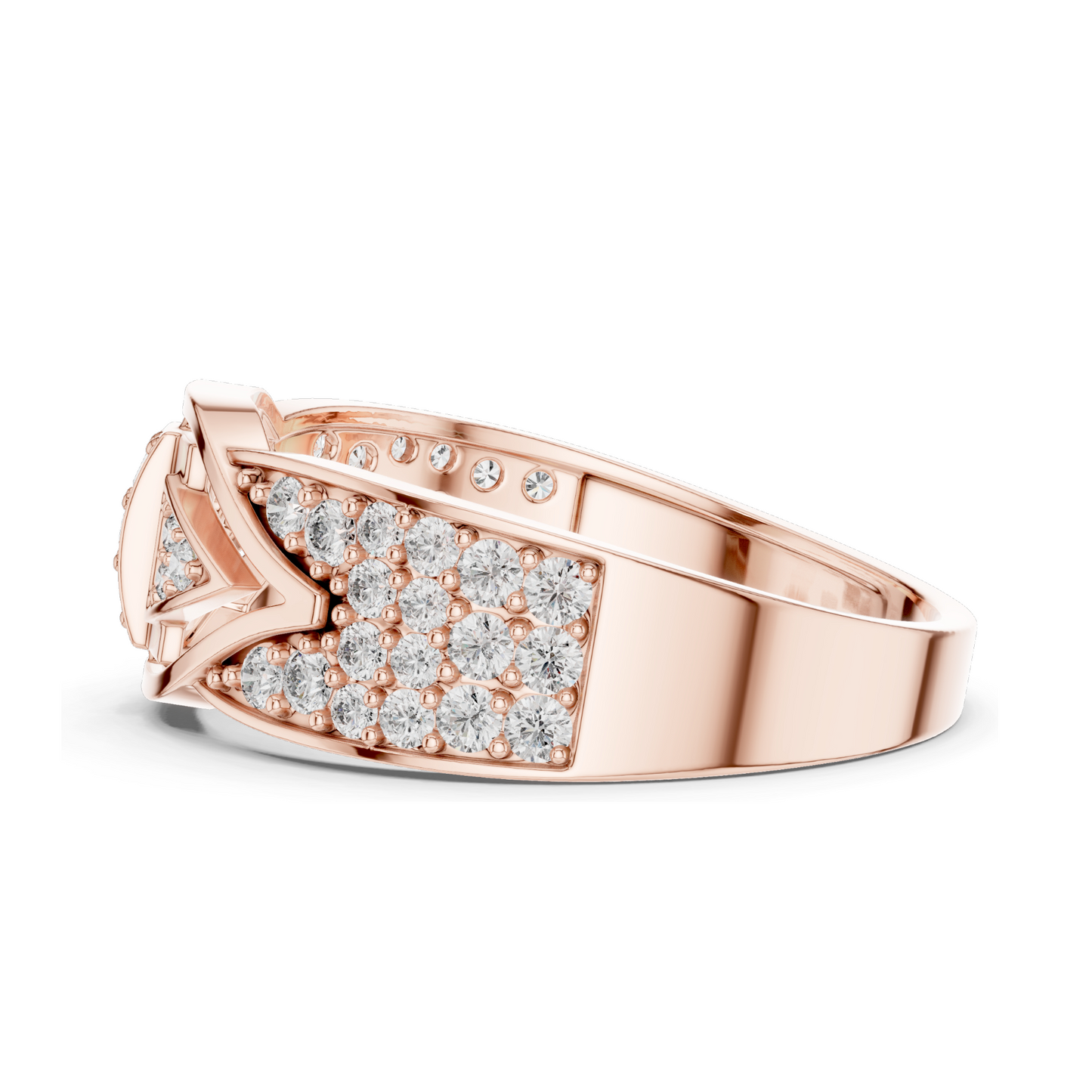 0.613 CT Lab-Grown Diamond Ladies Ring | VVS-VS EF Clarity | Available in 18KT, 14KT, 10KT Gold & 925 Silver | Rose, Yellow, White Gold & Moissanite Options