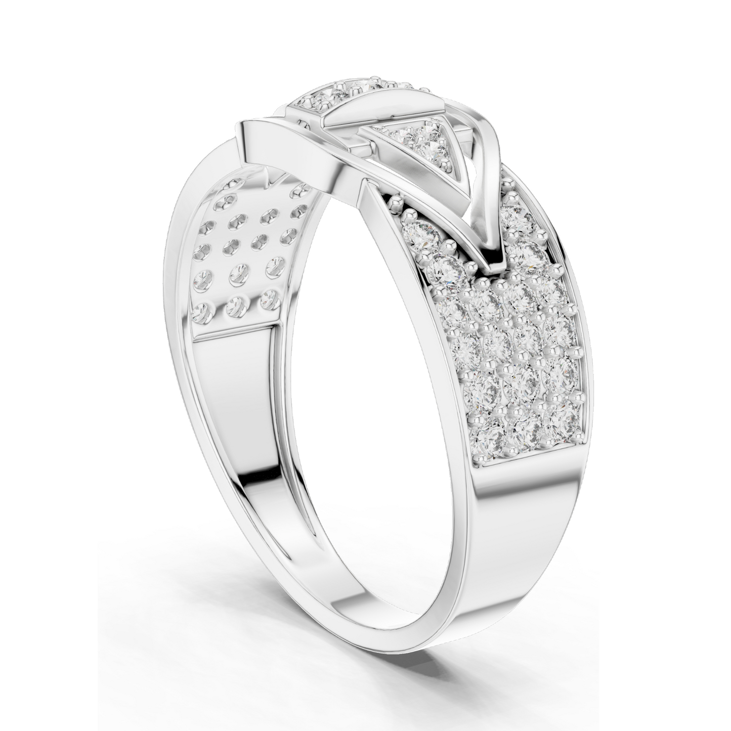 0.613 CT Lab-Grown Diamond Ladies Ring | VVS-VS EF Clarity | Available in 18KT, 14KT, 10KT Gold & 925 Silver | Rose, Yellow, White Gold & Moissanite Options