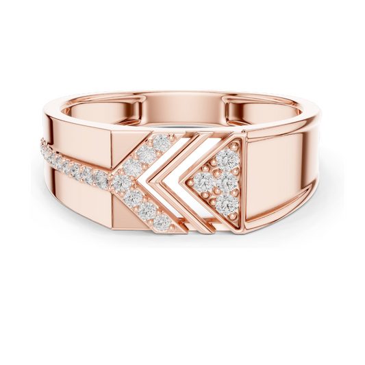 0.192 CT Lab Diamond Chevron Arrow Ring for Women | VVS-VS EF Clarity | 18KT, 14KT, 10KT Gold & 925 Silver | Rose, Yellow, White Gold & Moissanite Options