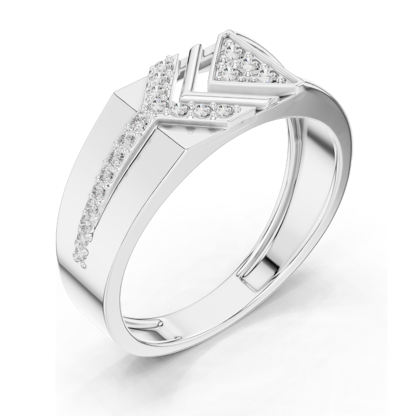0.192 CT Lab Diamond Chevron Arrow Ring for Women | VVS-VS EF Clarity | 18KT, 14KT, 10KT Gold & 925 Silver | Rose, Yellow, White Gold & Moissanite Options