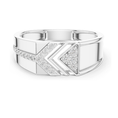 0.192 CT Lab Diamond Chevron Arrow Ring for Women | VVS-VS EF Clarity | 18KT, 14KT, 10KT Gold & 925 Silver | Rose, Yellow, White Gold & Moissanite Options
