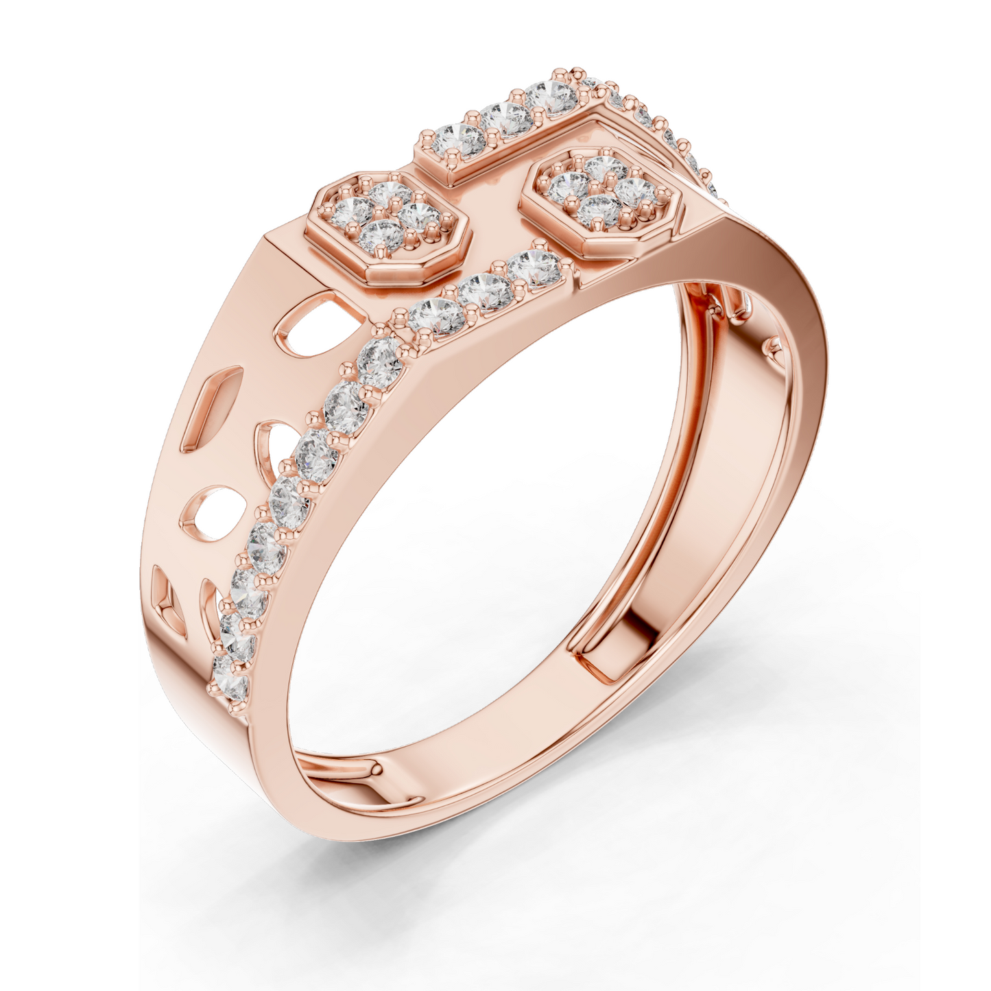 Lab-Grown Diamond Ring for Women | 0.35 CT Total Weight | VVS-VS EF Clarity | Available in Rose, Yellow, White Gold & Sterling Silver