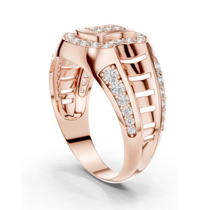 ✨ Diamond & Moissanite Pave-Set Ladies Ring | 0.814 CT VVS-VS EF Lab Diamonds | 18KT, 14KT, 10KT Gold & 925 Silver | Rose, Yellow, White Gold