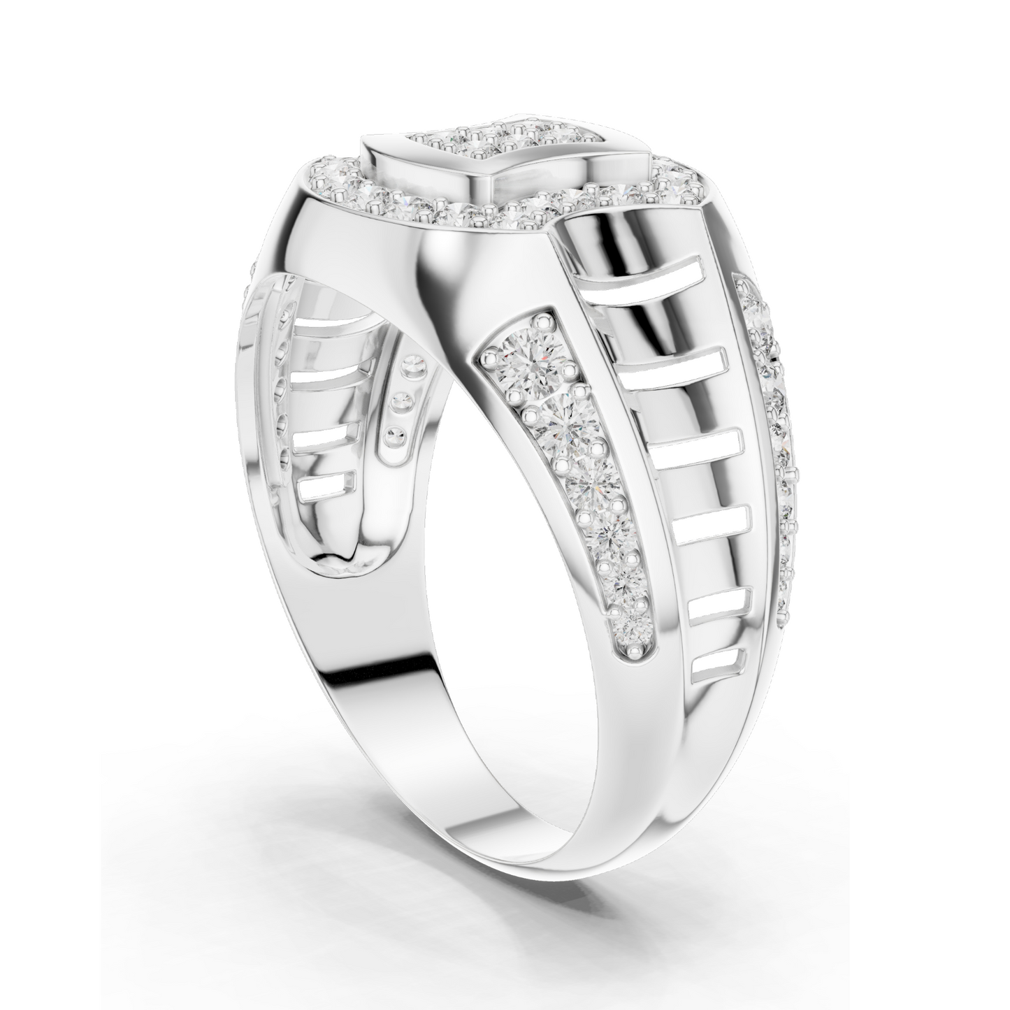 ✨ Diamond & Moissanite Pave-Set Ladies Ring | 0.814 CT VVS-VS EF Lab Diamonds | 18KT, 14KT, 10KT Gold & 925 Silver | Rose, Yellow, White Gold