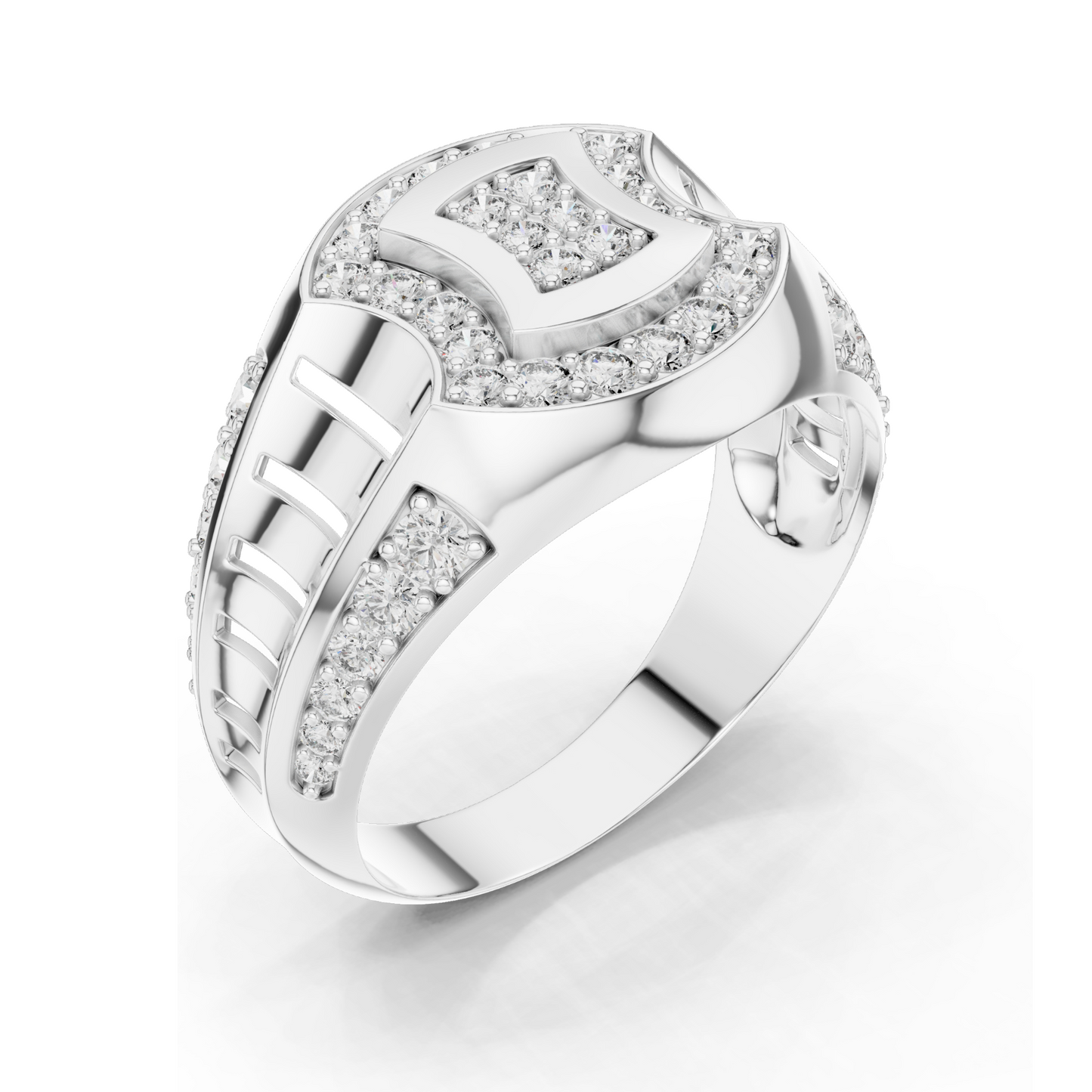 ✨ Diamond & Moissanite Pave-Set Ladies Ring | 0.814 CT VVS-VS EF Lab Diamonds | 18KT, 14KT, 10KT Gold & 925 Silver | Rose, Yellow, White Gold