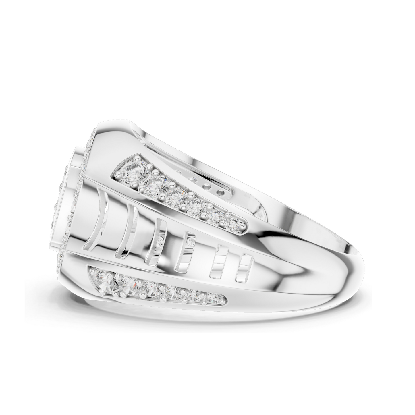 ✨ Diamond & Moissanite Pave-Set Ladies Ring | 0.814 CT VVS-VS EF Lab Diamonds | 18KT, 14KT, 10KT Gold & 925 Silver | Rose, Yellow, White Gold