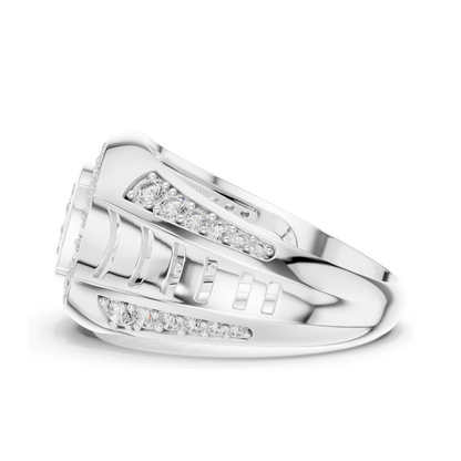 ✨ Diamond & Moissanite Pave-Set Ladies Ring | 0.814 CT VVS-VS EF Lab Diamonds | 18KT, 14KT, 10KT Gold & 925 Silver | Rose, Yellow, White Gold