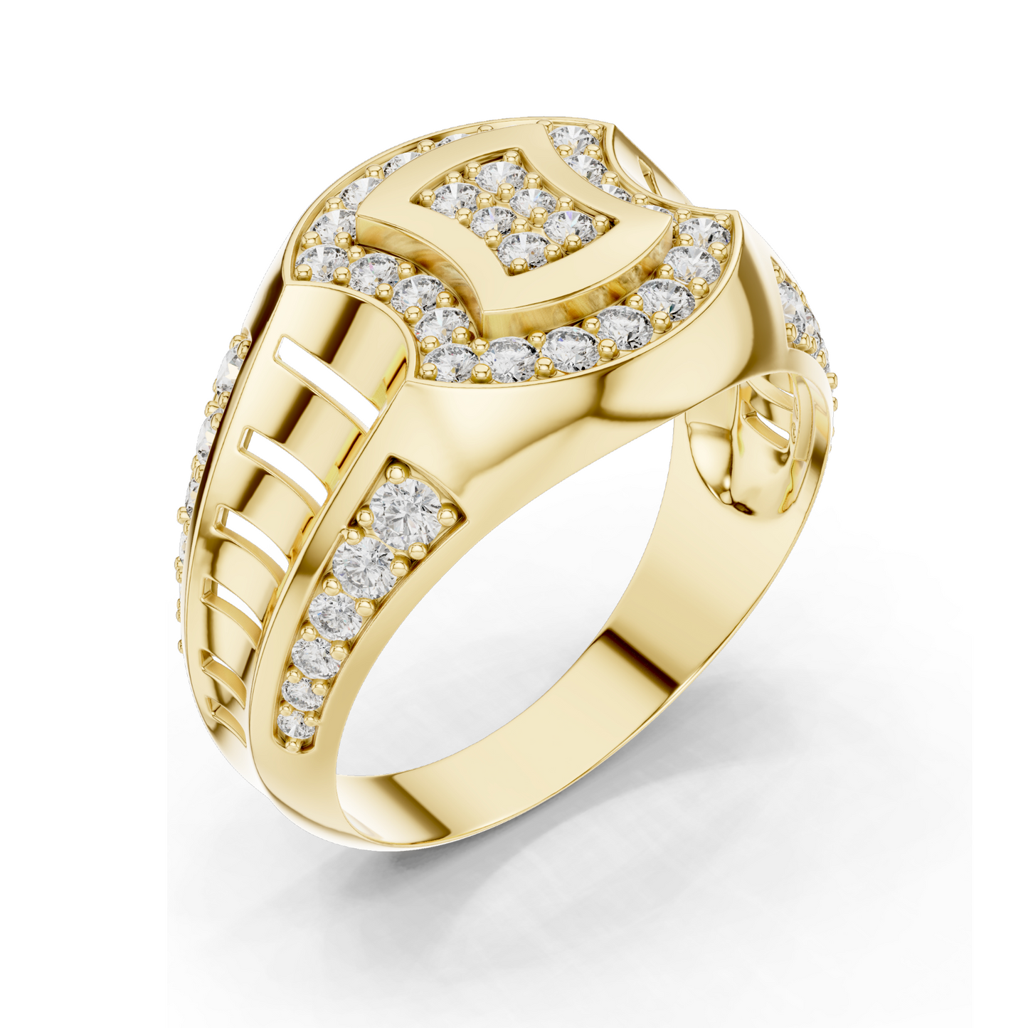 ✨ Diamond & Moissanite Pave-Set Ladies Ring | 0.814 CT VVS-VS EF Lab Diamonds | 18KT, 14KT, 10KT Gold & 925 Silver | Rose, Yellow, White Gold