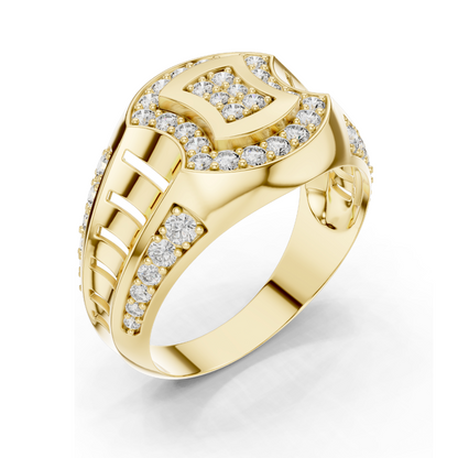 ✨ Diamond & Moissanite Pave-Set Ladies Ring | 0.814 CT VVS-VS EF Lab Diamonds | 18KT, 14KT, 10KT Gold & 925 Silver | Rose, Yellow, White Gold