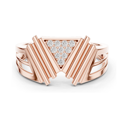 18KT Gold Lab Diamond Women's Ring | VVS-VS EF Clarity | Rose, Yellow, White Gold Options | 0.119 CT Lab Diamond & Moissanite | Modern Elegant Design