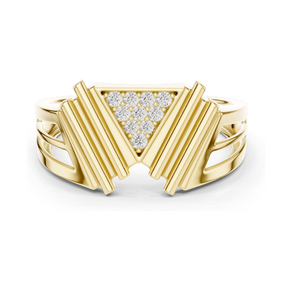 18KT Gold Lab Diamond Women's Ring | VVS-VS EF Clarity | Rose, Yellow, White Gold Options | 0.119 CT Lab Diamond & Moissanite | Modern Elegant Design