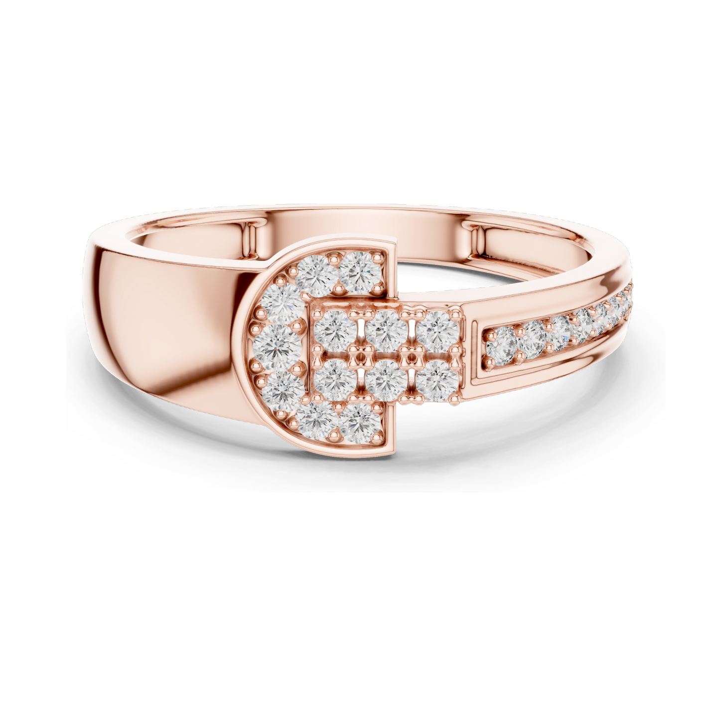 Elegant Lab Diamond Buckle Ring – 0.254 CT | 18KT, 14KT, 10KT Gold & 925 Silver | Rose, Yellow, White Gold | Lab Diamonds & Moissanite Options