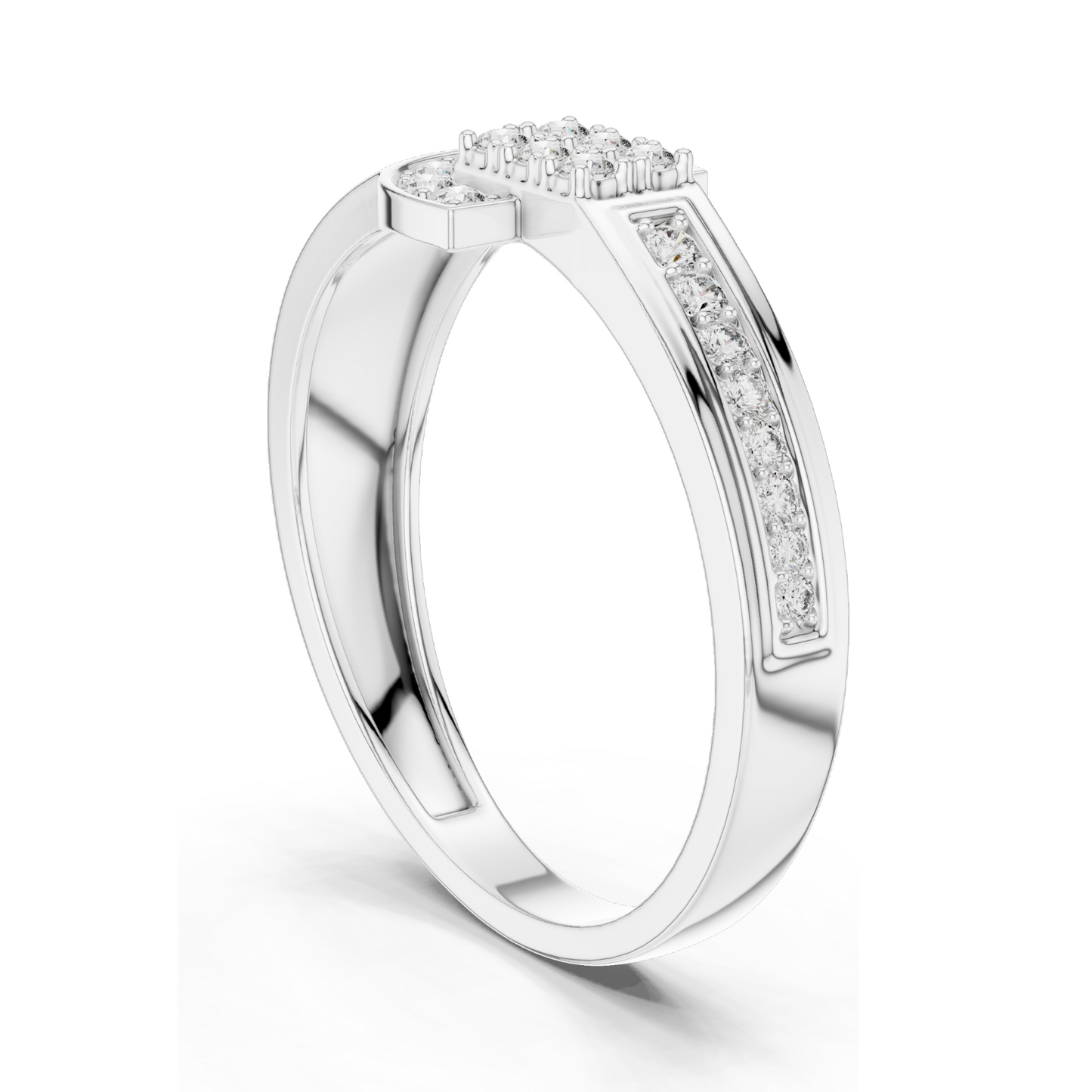 Elegant Lab Diamond Buckle Ring – 0.254 CT | 18KT, 14KT, 10KT Gold & 925 Silver | Rose, Yellow, White Gold | Lab Diamonds & Moissanite Options