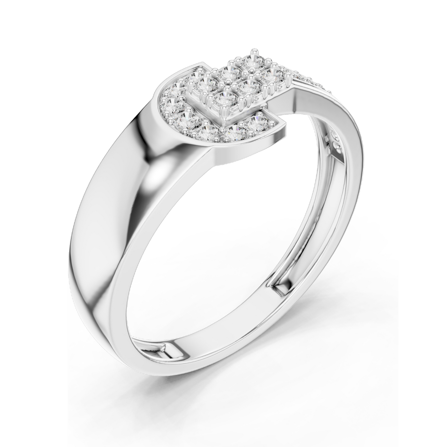 Elegant Lab Diamond Buckle Ring – 0.254 CT | 18KT, 14KT, 10KT Gold & 925 Silver | Rose, Yellow, White Gold | Lab Diamonds & Moissanite Options