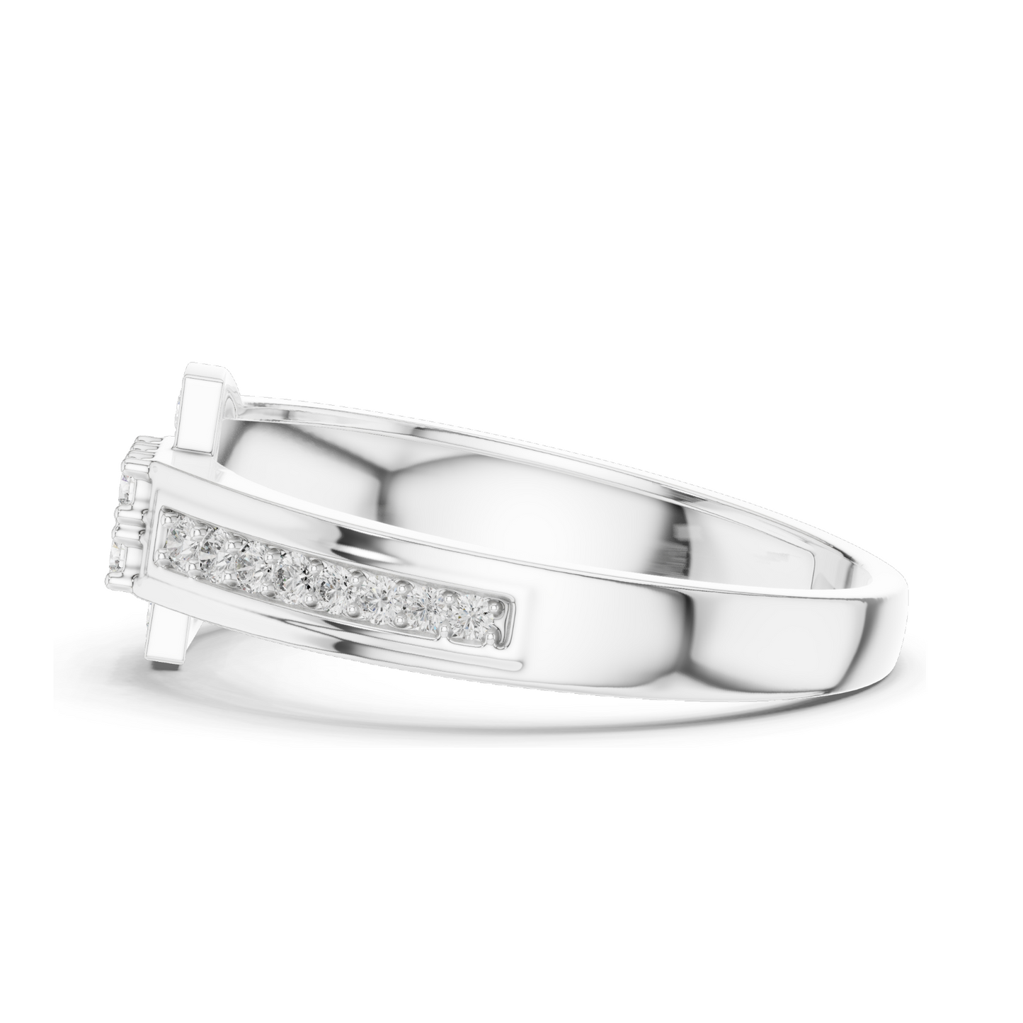 Elegant Lab Diamond Buckle Ring – 0.254 CT | 18KT, 14KT, 10KT Gold & 925 Silver | Rose, Yellow, White Gold | Lab Diamonds & Moissanite Options