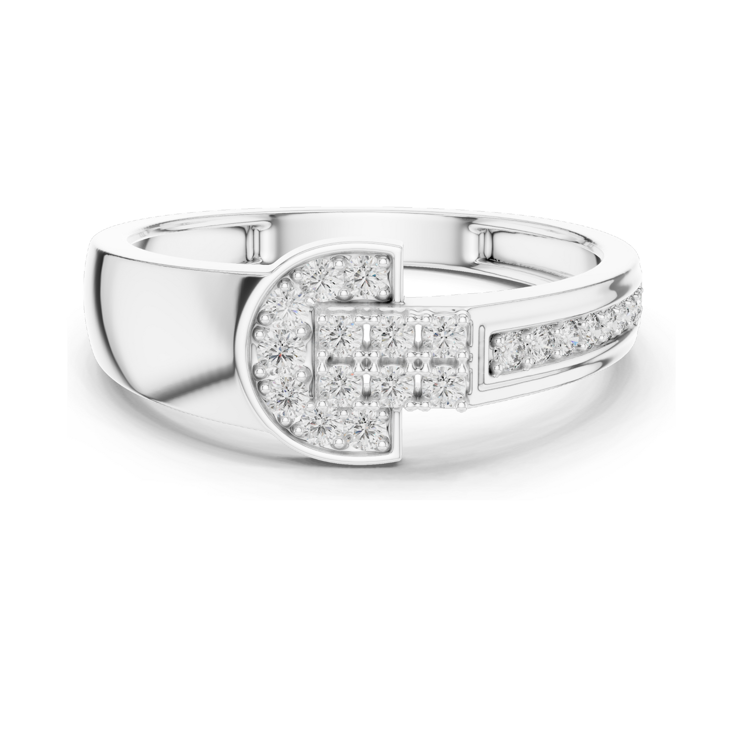 Elegant Lab Diamond Buckle Ring – 0.254 CT | 18KT, 14KT, 10KT Gold & 925 Silver | Rose, Yellow, White Gold | Lab Diamonds & Moissanite Options