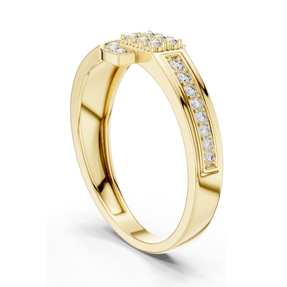 Elegant Lab Diamond Buckle Ring – 0.254 CT | 18KT, 14KT, 10KT Gold & 925 Silver | Rose, Yellow, White Gold | Lab Diamonds & Moissanite Options