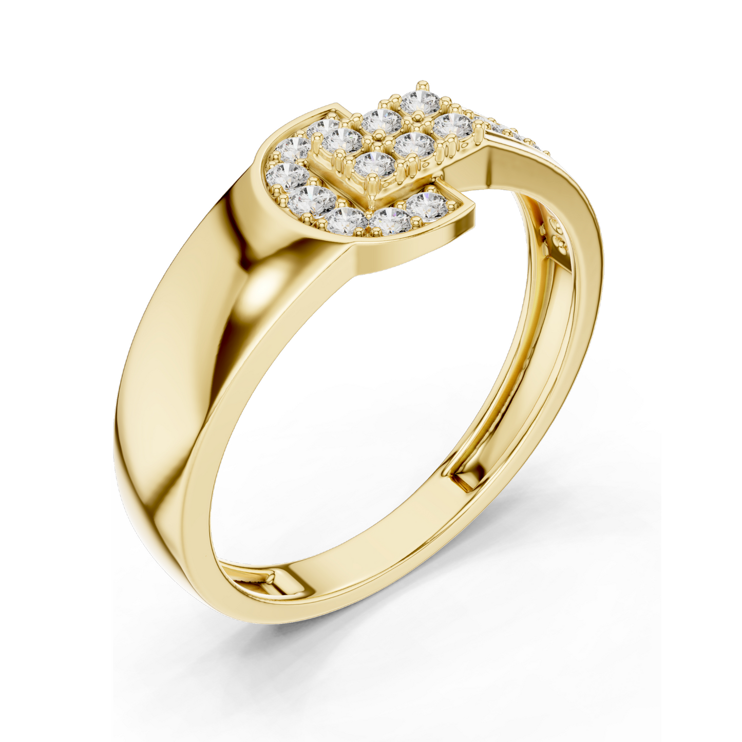 Elegant Lab Diamond Buckle Ring – 0.254 CT | 18KT, 14KT, 10KT Gold & 925 Silver | Rose, Yellow, White Gold | Lab Diamonds & Moissanite Options