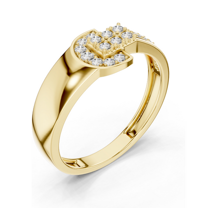 Elegant Lab Diamond Buckle Ring – 0.254 CT | 18KT, 14KT, 10KT Gold & 925 Silver | Rose, Yellow, White Gold | Lab Diamonds & Moissanite Options