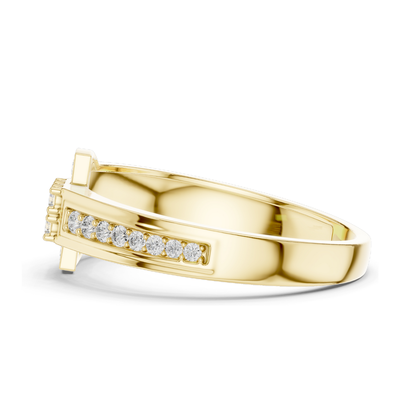 Elegant Lab Diamond Buckle Ring – 0.254 CT | 18KT, 14KT, 10KT Gold & 925 Silver | Rose, Yellow, White Gold | Lab Diamonds & Moissanite Options