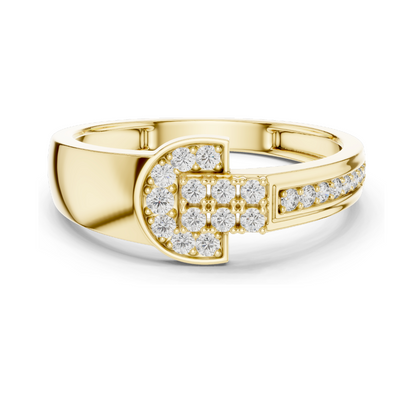 Elegant Lab Diamond Buckle Ring – 0.254 CT | 18KT, 14KT, 10KT Gold & 925 Silver | Rose, Yellow, White Gold | Lab Diamonds & Moissanite Options