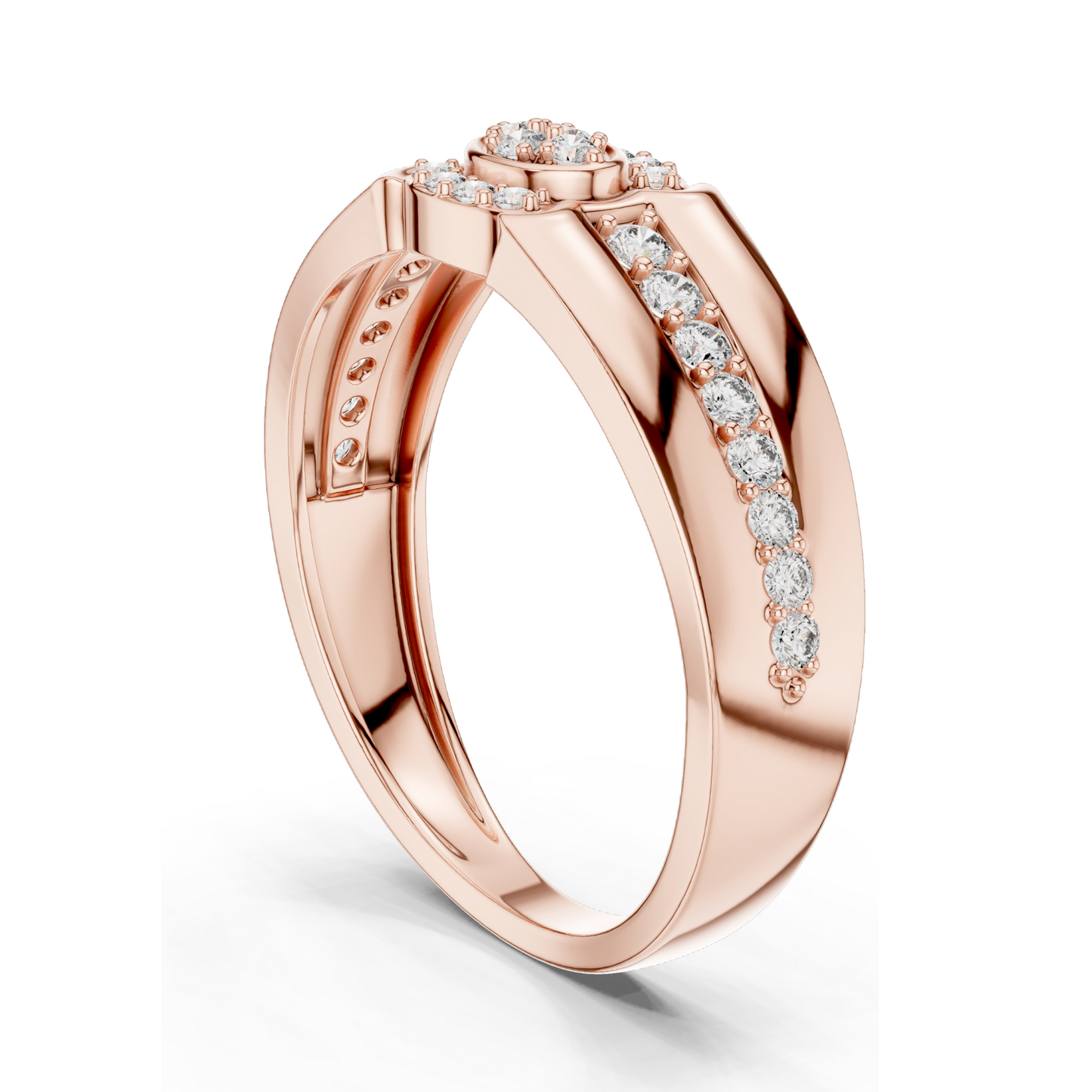 0.342 CT Lab Diamond Three-Stone Ring for Women | VVS-VS EF Clarity | 18KT, 14KT, 10KT Gold & 925 Silver | Rose, Yellow, White Gold & Moissanite Options