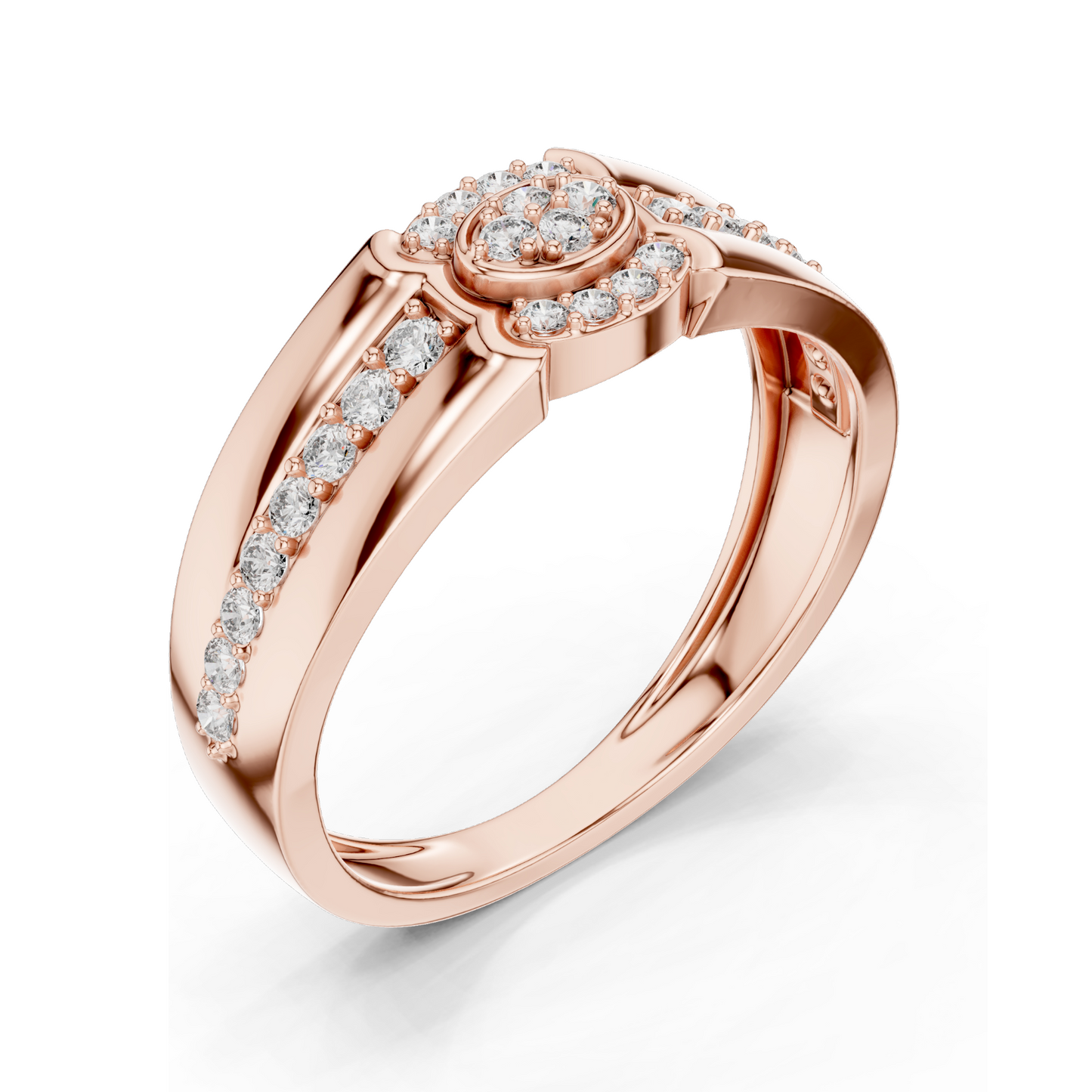 0.342 CT Lab Diamond Three-Stone Ring for Women | VVS-VS EF Clarity | 18KT, 14KT, 10KT Gold & 925 Silver | Rose, Yellow, White Gold & Moissanite Options