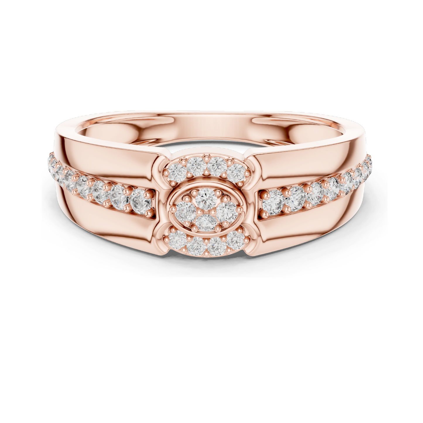 0.342 CT Lab Diamond Three-Stone Ring for Women | VVS-VS EF Clarity | 18KT, 14KT, 10KT Gold & 925 Silver | Rose, Yellow, White Gold & Moissanite Options