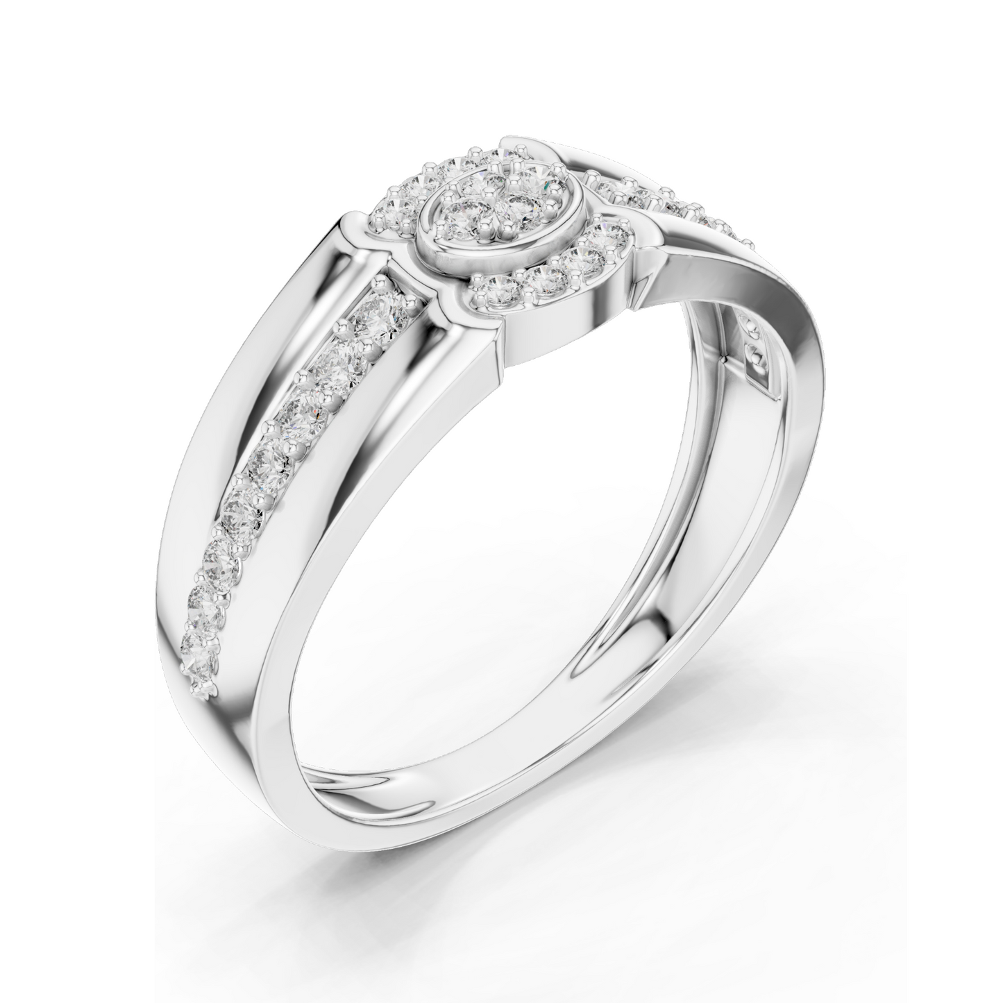 0.342 CT Lab Diamond Three-Stone Ring for Women | VVS-VS EF Clarity | 18KT, 14KT, 10KT Gold & 925 Silver | Rose, Yellow, White Gold & Moissanite Options