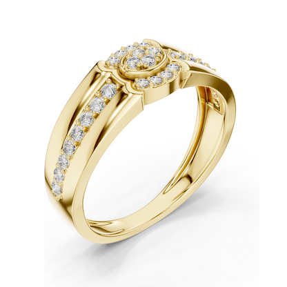 0.342 CT Lab Diamond Three-Stone Ring for Women | VVS-VS EF Clarity | 18KT, 14KT, 10KT Gold & 925 Silver | Rose, Yellow, White Gold & Moissanite Options