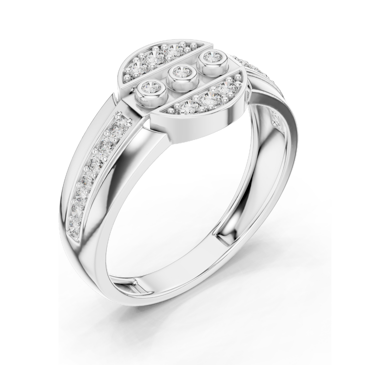 Lab Grown Diamond Three-Stone Ladies Ring | VVS-VS Clarity, 0.322 CT | Available in 18kt, 14kt, 10kt Gold & 925 Silver | Rose, Yellow, White Gold & Moissanite Options