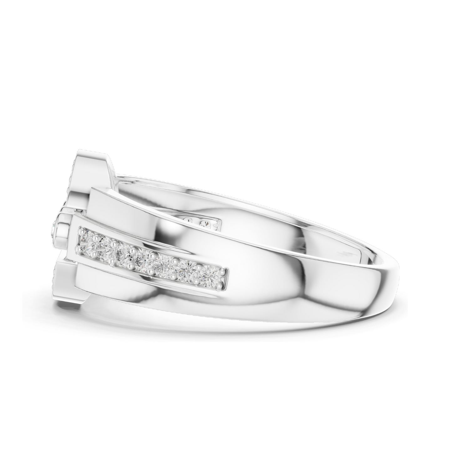 Lab Grown Diamond Three-Stone Ladies Ring | VVS-VS Clarity, 0.322 CT | Available in 18kt, 14kt, 10kt Gold & 925 Silver | Rose, Yellow, White Gold & Moissanite Options