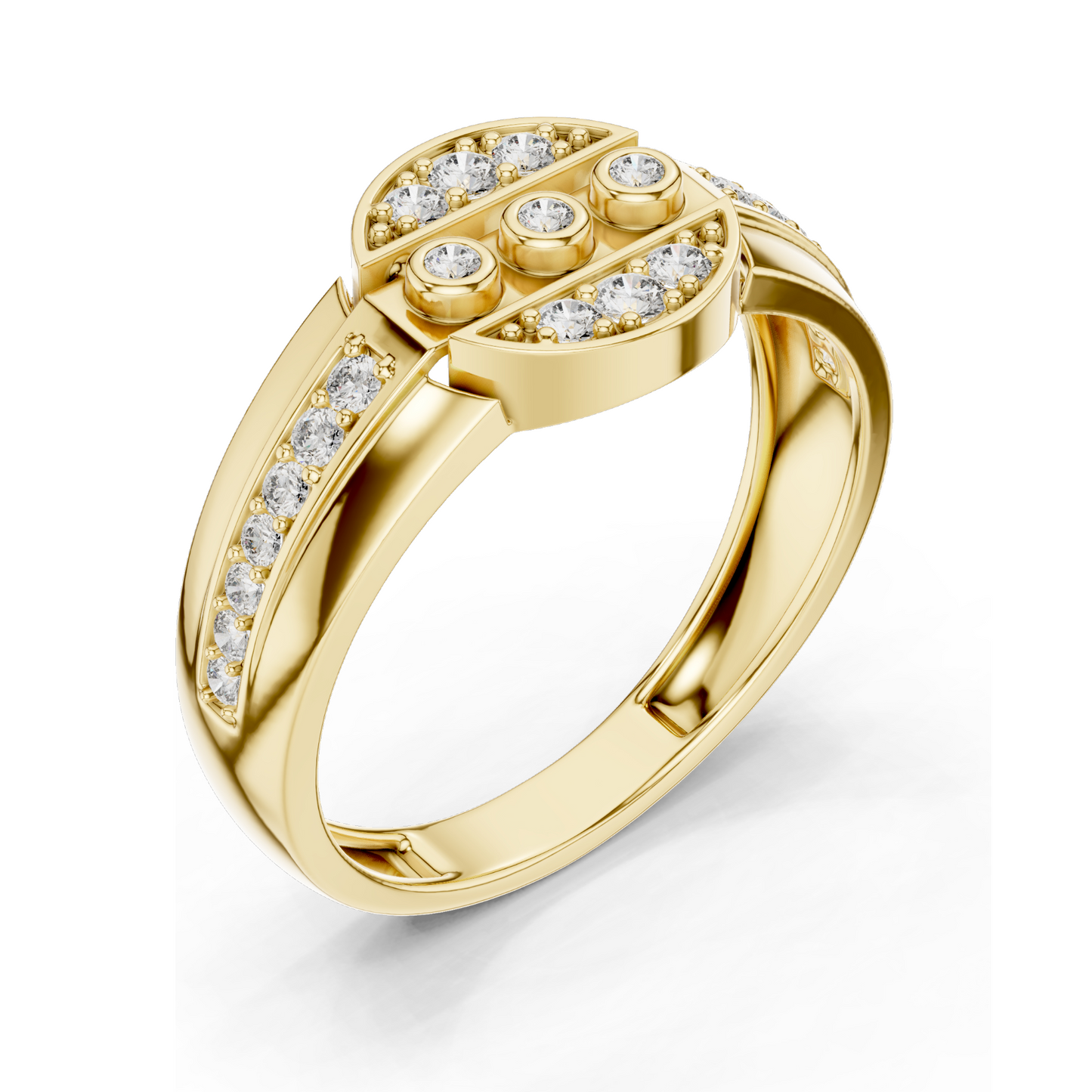 Lab Grown Diamond Three-Stone Ladies Ring | VVS-VS Clarity, 0.322 CT | Available in 18kt, 14kt, 10kt Gold & 925 Silver | Rose, Yellow, White Gold & Moissanite Options