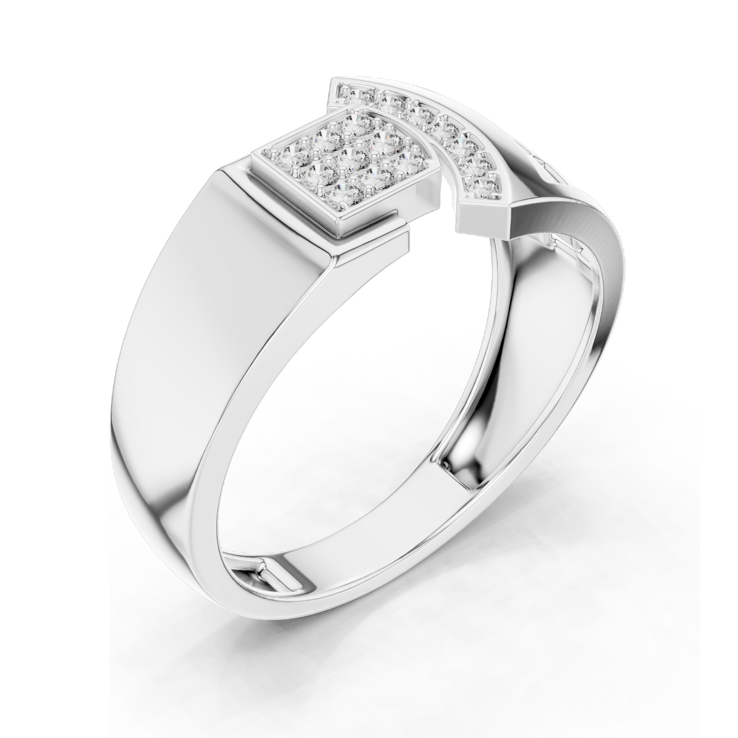 0.167 CT Lab Diamond Designer Ladies Ring | VVS-VS EF Clarity | Available in 18KT, 14KT, 10KT Gold & 925 Silver | Moissanite Option