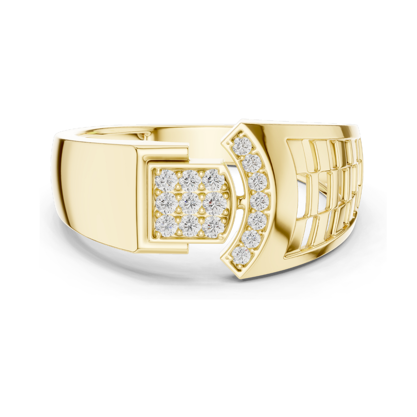 0.167 CT Lab Diamond Designer Ladies Ring | VVS-VS EF Clarity | Available in 18KT, 14KT, 10KT Gold & 925 Silver | Moissanite Option