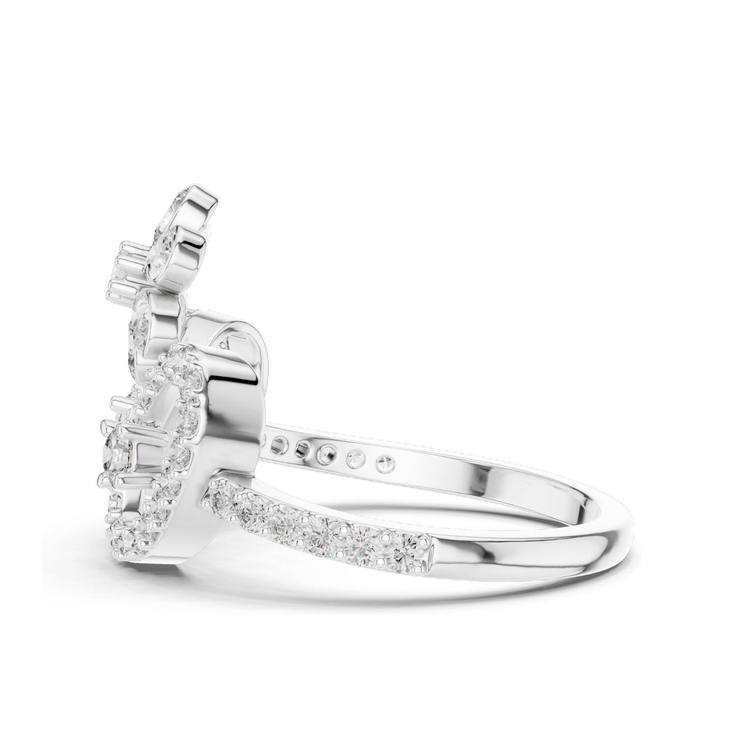 0.547 CT Lab Diamond Flower Ring for Women | VVS-VS EF Clarity | 18KT, 14KT, 10KT Gold & 925 Silver | Rose, Yellow, White Gold & Moissanite Options