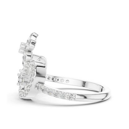 0.547 CT Lab Diamond Flower Ring for Women | VVS-VS EF Clarity | 18KT, 14KT, 10KT Gold & 925 Silver | Rose, Yellow, White Gold & Moissanite Options