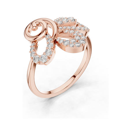 Elegant Diamond Spiral Ring for Women | 0.425 CT Lab-Grown Diamonds | 18KT, 14KT, 10KT Gold & 925 Silver | Rose, Yellow, White Gold | Moissanite Option Available