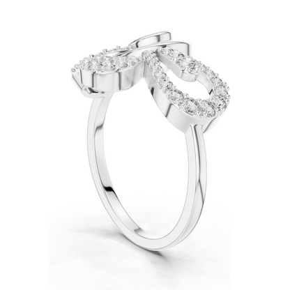 Elegant Diamond Spiral Ring for Women | 0.425 CT Lab-Grown Diamonds | 18KT, 14KT, 10KT Gold & 925 Silver | Rose, Yellow, White Gold | Moissanite Option Available