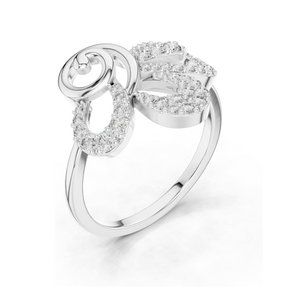 Elegant Diamond Spiral Ring for Women | 0.425 CT Lab-Grown Diamonds | 18KT, 14KT, 10KT Gold & 925 Silver | Rose, Yellow, White Gold | Moissanite Option Available
