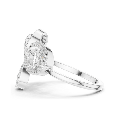 Elegant Diamond Spiral Ring for Women | 0.425 CT Lab-Grown Diamonds | 18KT, 14KT, 10KT Gold & 925 Silver | Rose, Yellow, White Gold | Moissanite Option Available