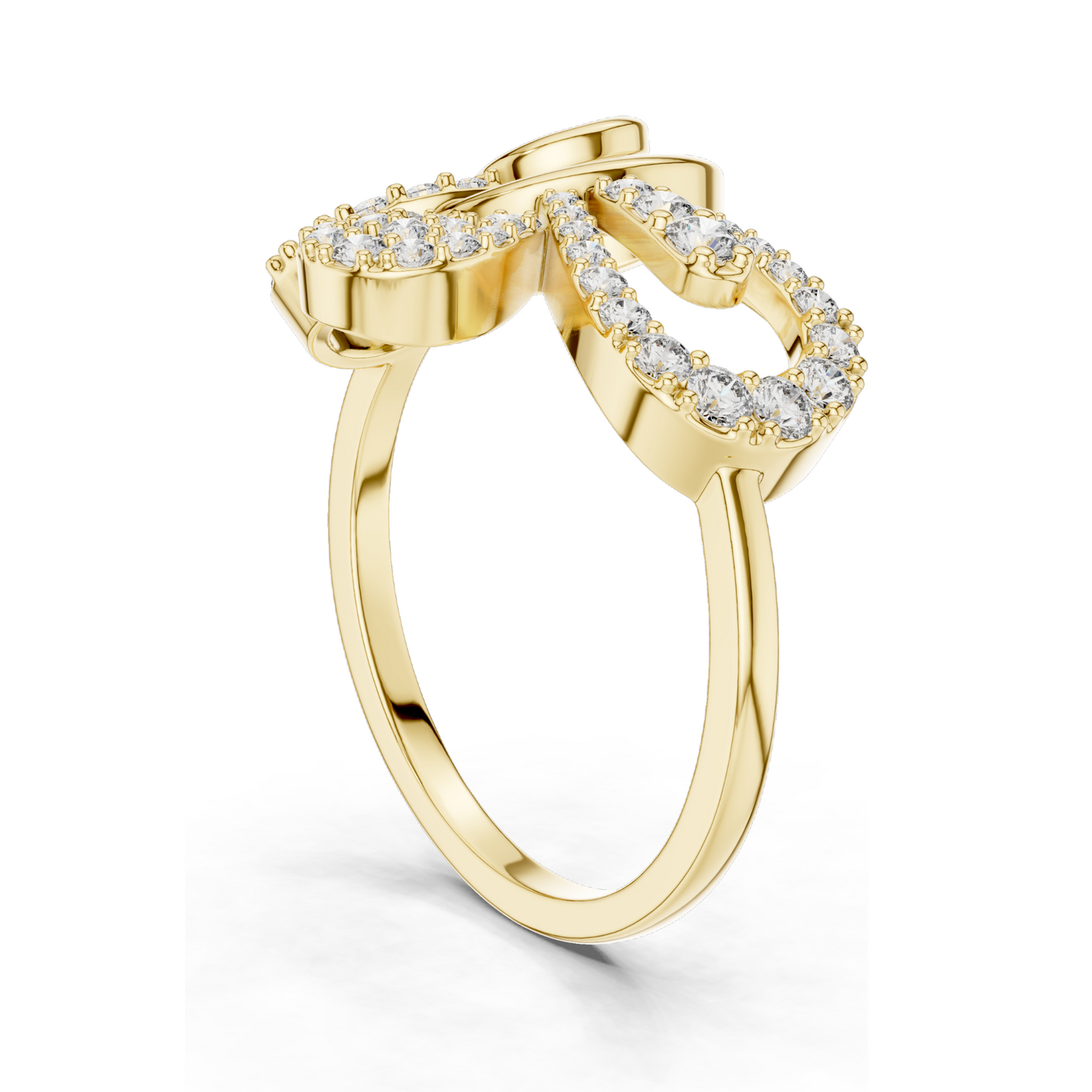 Elegant Diamond Spiral Ring for Women | 0.425 CT Lab-Grown Diamonds | 18KT, 14KT, 10KT Gold & 925 Silver | Rose, Yellow, White Gold | Moissanite Option Available