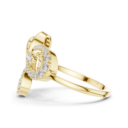 Elegant Diamond Spiral Ring for Women | 0.425 CT Lab-Grown Diamonds | 18KT, 14KT, 10KT Gold & 925 Silver | Rose, Yellow, White Gold | Moissanite Option Available