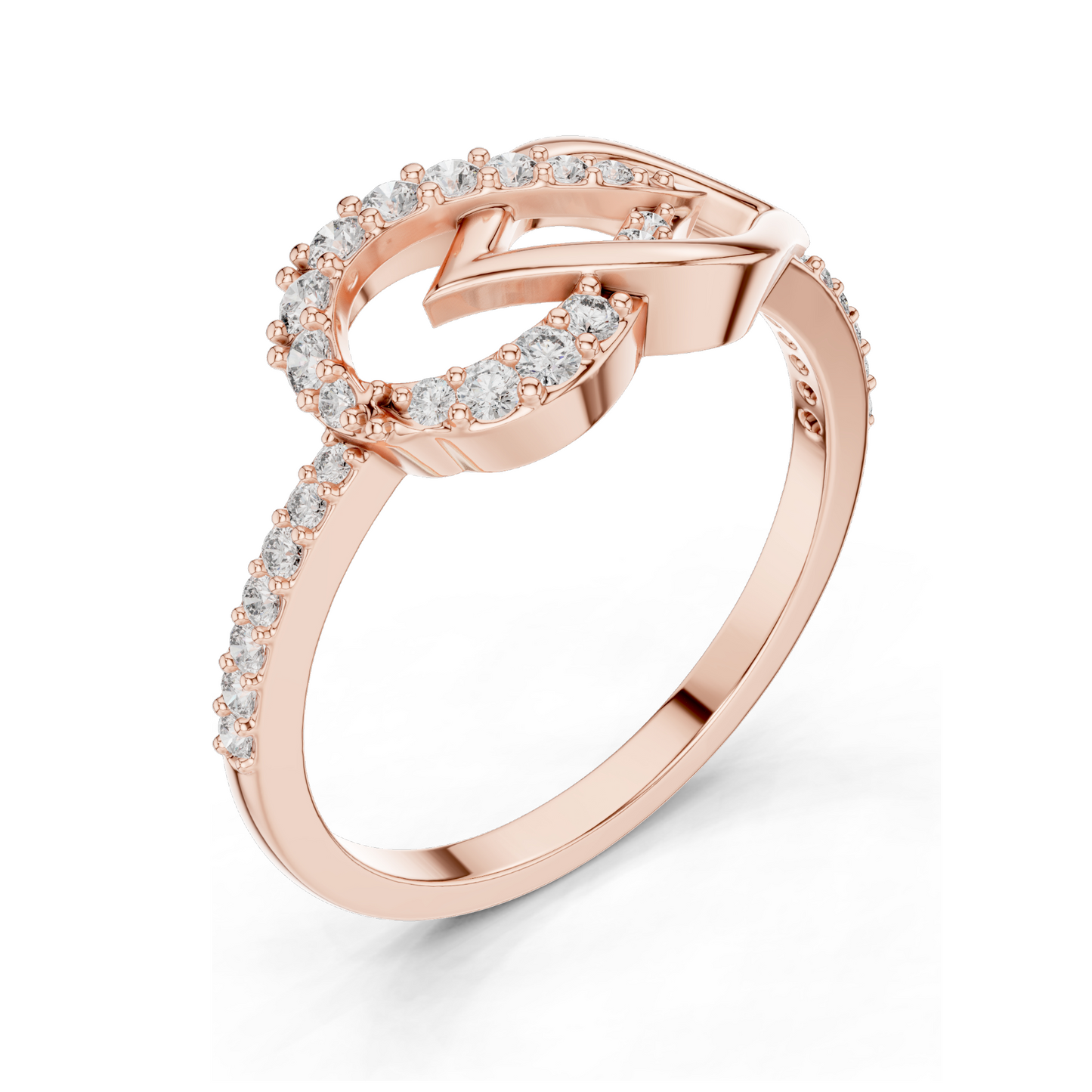 Elegant Infinity Lab Diamond Ladies Ring | 0.251 CT, VVS-VS EF Clarity, 18KT, 14KT, 10KT Gold & 925 Silver | Rose, Yellow, White Gold & Moissanite Options