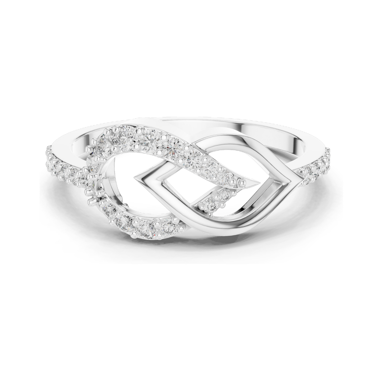 Elegant Infinity Lab Diamond Ladies Ring | 0.251 CT, VVS-VS EF Clarity, 18KT, 14KT, 10KT Gold & 925 Silver | Rose, Yellow, White Gold & Moissanite Options