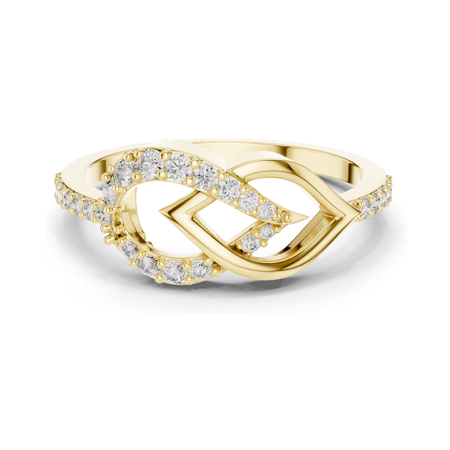 Elegant Infinity Lab Diamond Ladies Ring | 0.251 CT, VVS-VS EF Clarity, 18KT, 14KT, 10KT Gold & 925 Silver | Rose, Yellow, White Gold & Moissanite Options