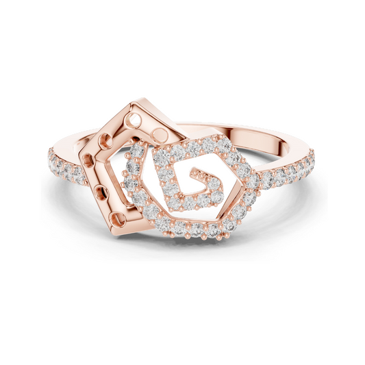 Lab-Grown Diamond Spiral Ring for Women | 0.26 CT VVS-VS EF Diamonds | 18KT, 14KT, 10KT Gold & 925 Silver | Rose, Yellow, White Gold & Moissanite Options