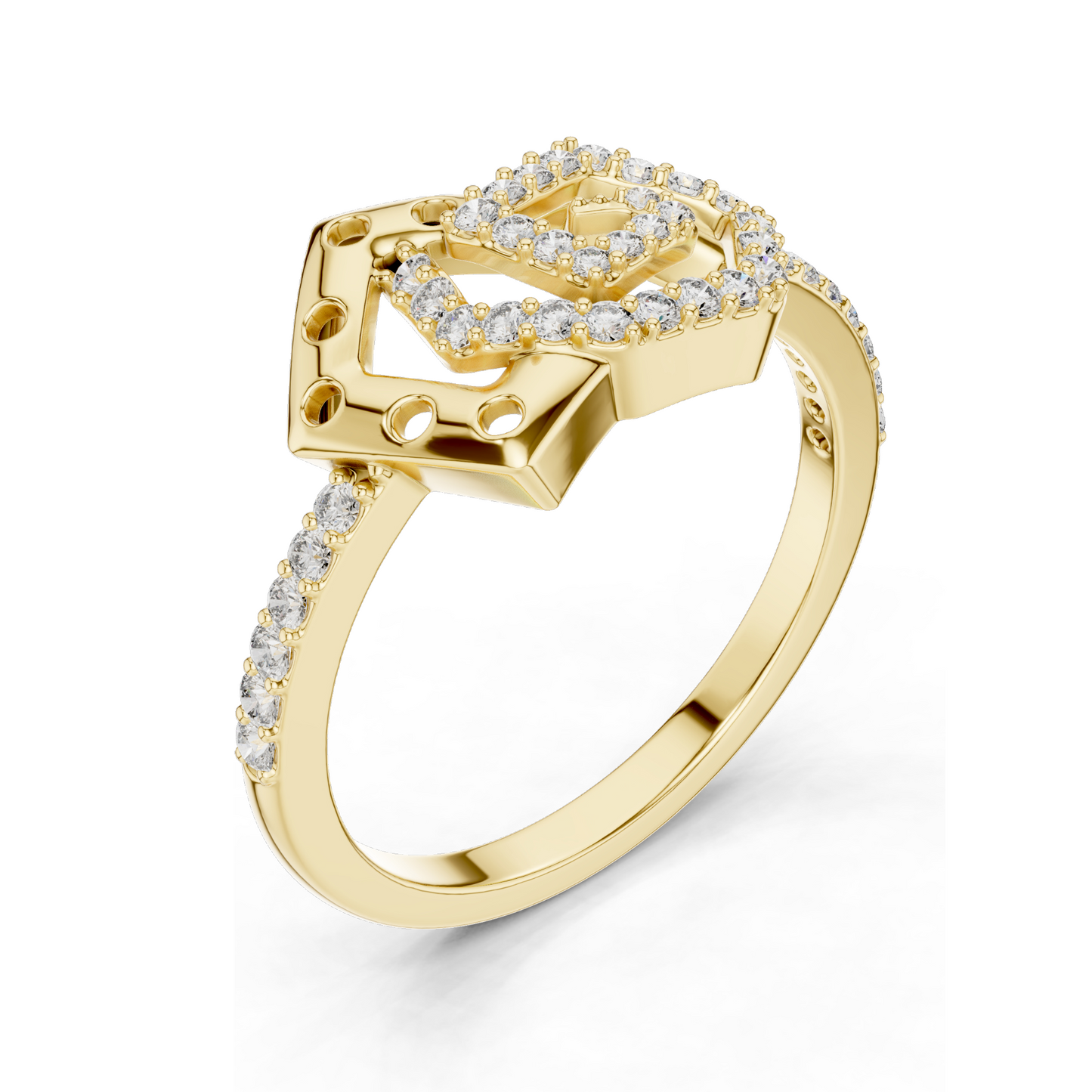 Lab-Grown Diamond Spiral Ring for Women | 0.26 CT VVS-VS EF Diamonds | 18KT, 14KT, 10KT Gold & 925 Silver | Rose, Yellow, White Gold & Moissanite Options