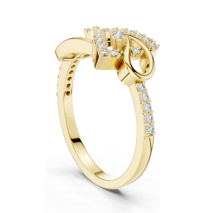 0.236 CT Lab-Grown Diamond Ladies Ring | VVS-VS EF Clarity | 18KT, 14KT, 10KT Gold & 925 Silver | Rose, Yellow, White Gold & Moissanite Options