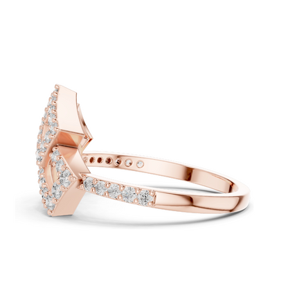 Lab Diamond Geometric Ring for Women | VVS-VS EF Clarity | Available in 18KT, 14KT, 10KT Gold & 925 Silver | Rose, Yellow, White Gold Options | Moissanite Available